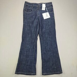 Next Jeans High‎ Waist Bootcut Dark Wash Stretch Indigo Denim Women 14R NEW
